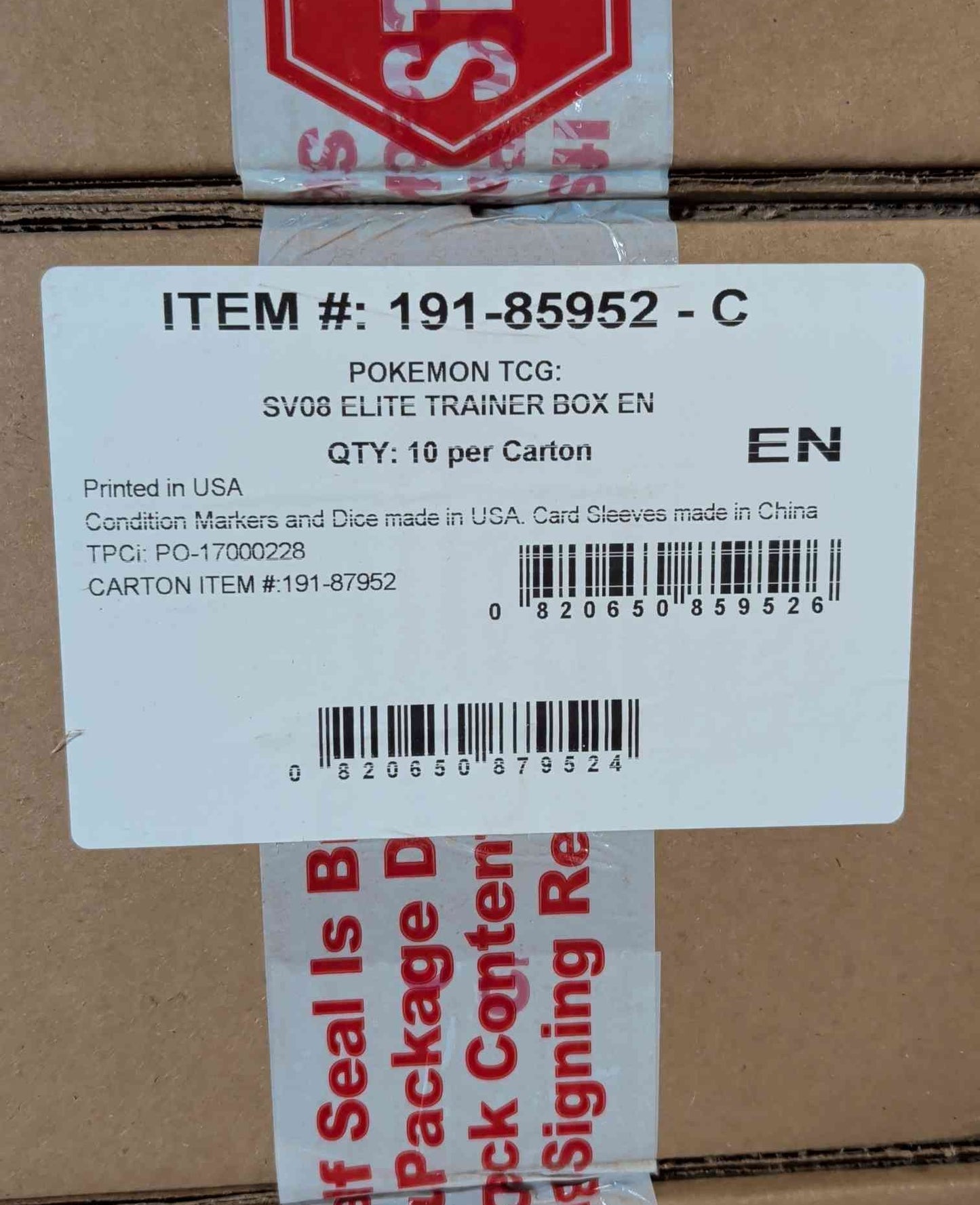 Pokemon - SV08 Surging Sparks Elite Trainer Box Case