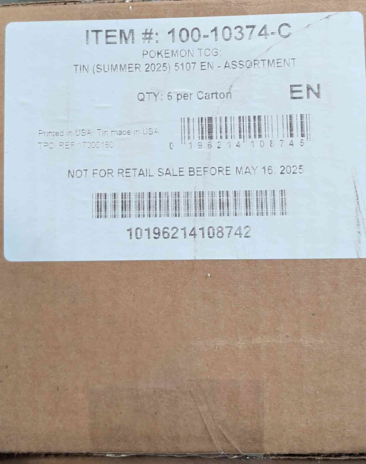 Pokemon - Tin (Summer 2025) 5107 Case