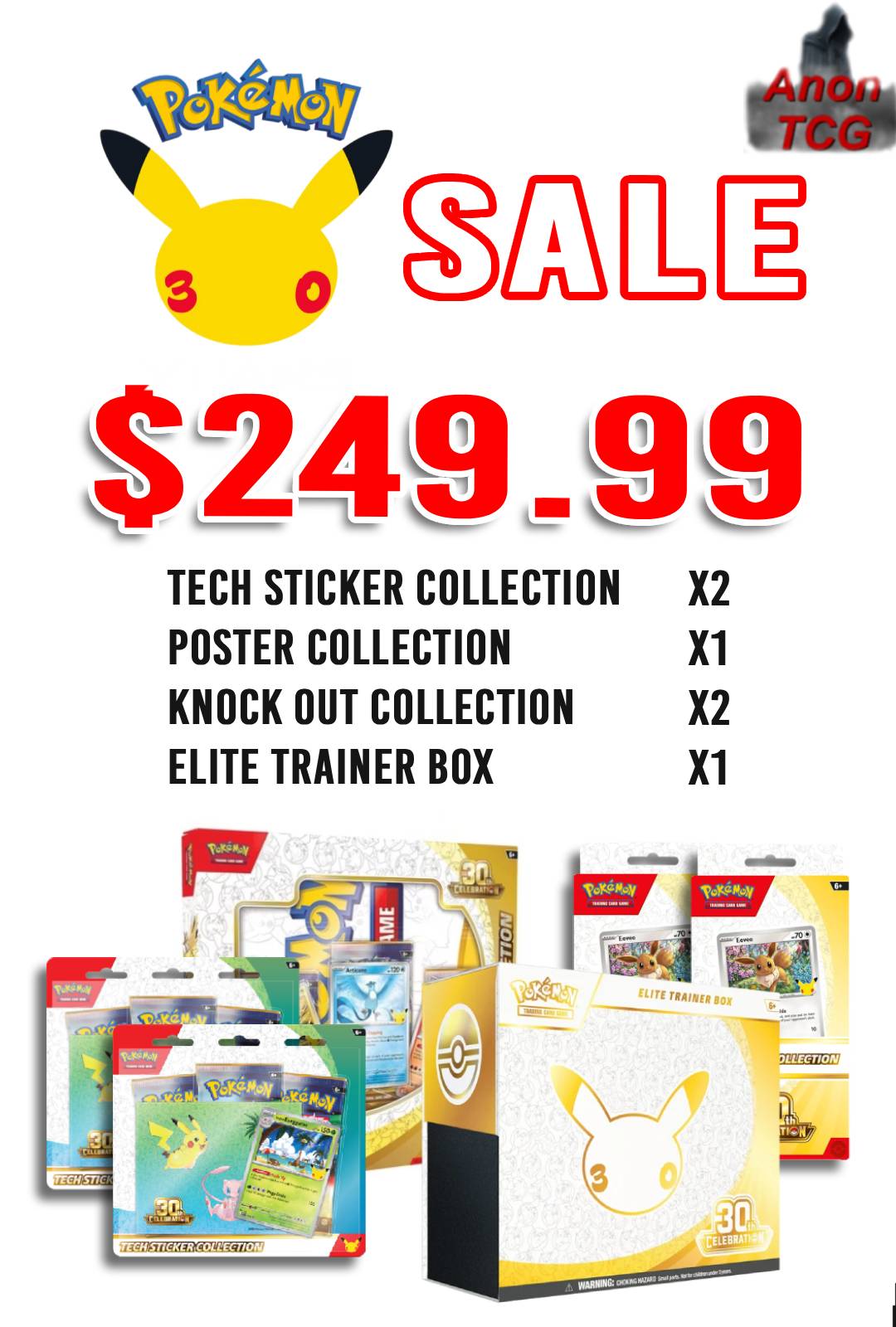 Pokémon 30th Anniversary wave 1 Bundle - Limit 2 - Will ship AFTER Release Date