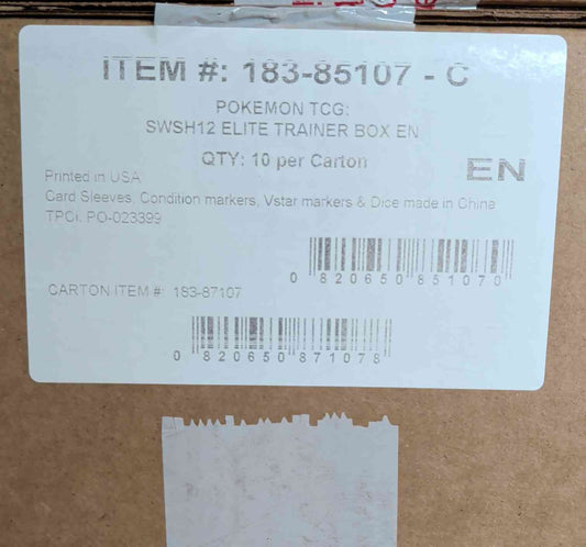 Pokemon - SWSH12 Silver Tempest Elite Trainer Box Case