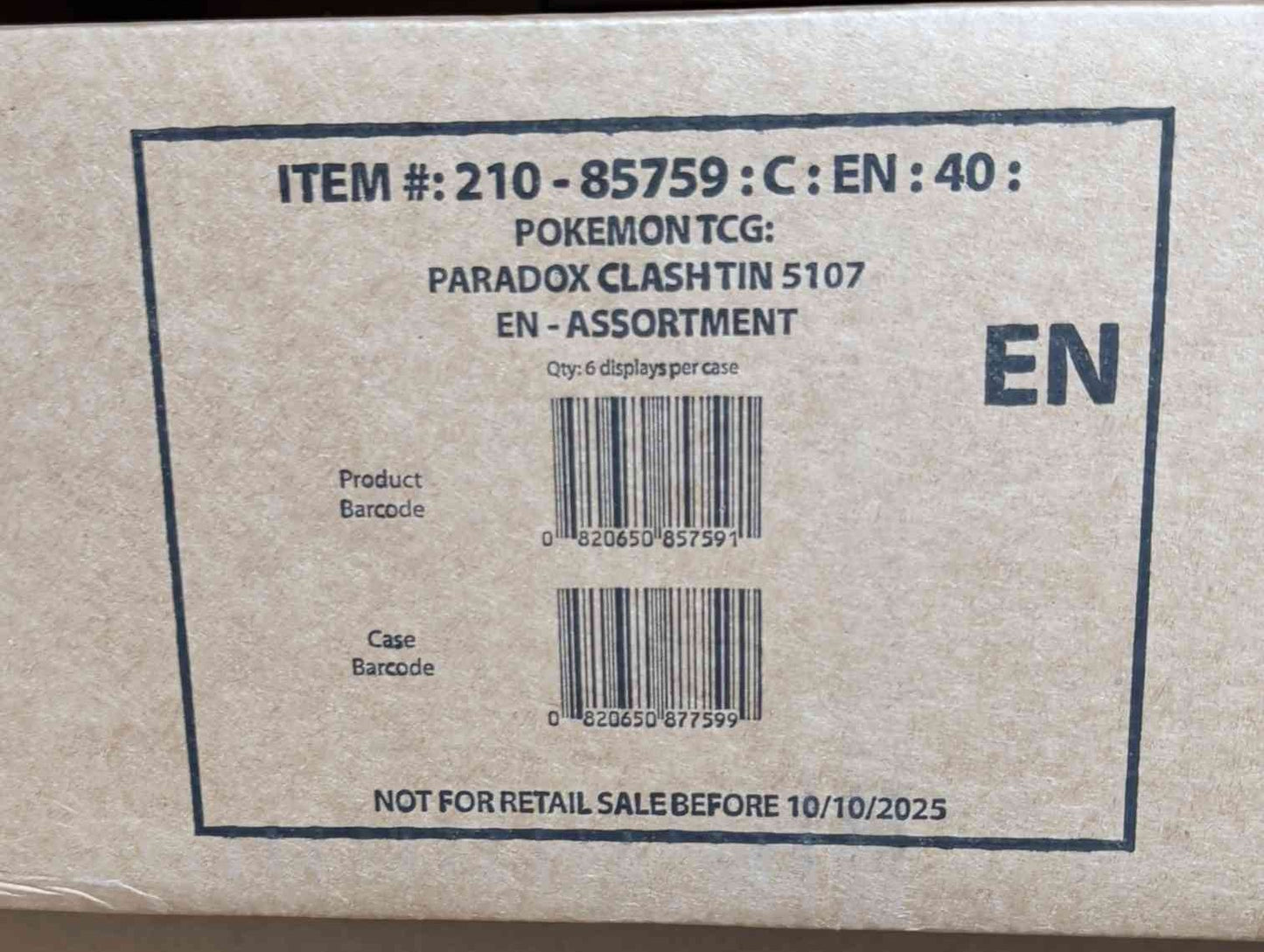 Pokemon - Paradox Clash Tin 5107 Case