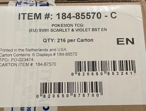 Scarlet & Violet 01 Base Sealed Booster Box Case EU [Blue Tape]