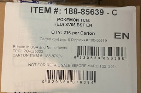 Scarlet & Violet 05 Temporal Sealed Booster Box Case EU [Blue Tape]